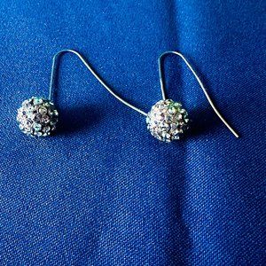 Pewter and Light Blue Stoned/ Hook  Earrings for Women